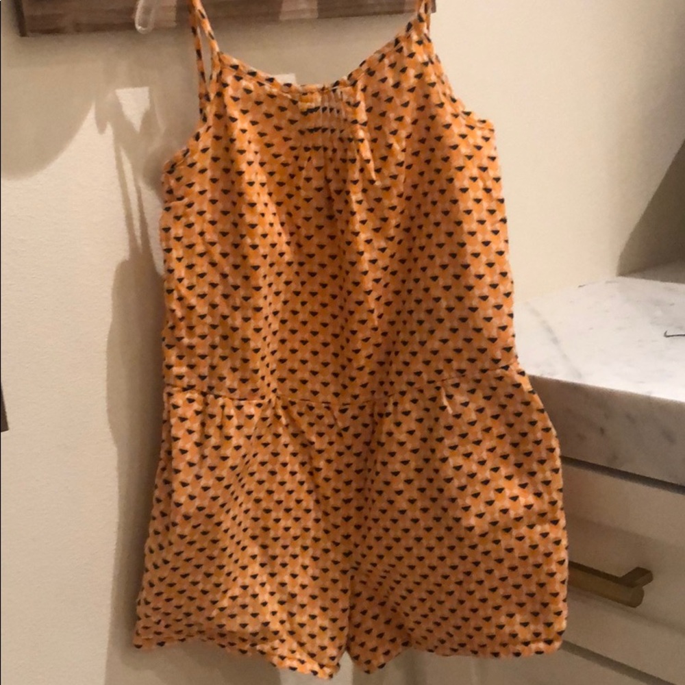 Printed cotton romper